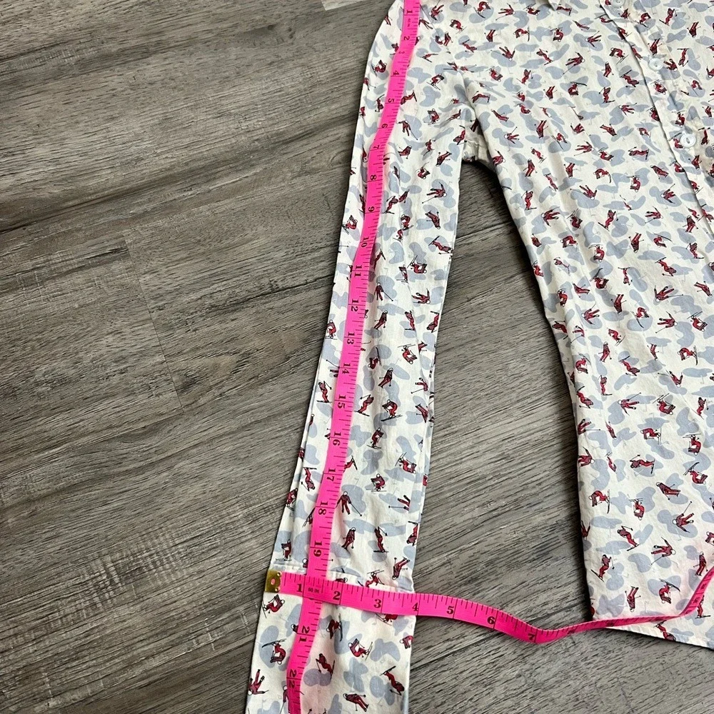 J.‎ Crew Women's Unique Skiing Print Button Up With Collar Size 0